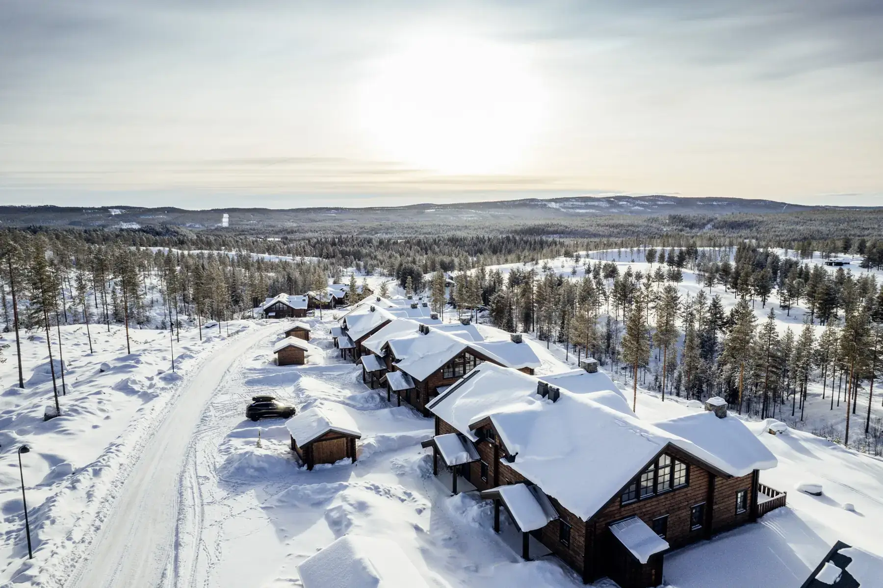 Fjällby i Idre ifrån ovan